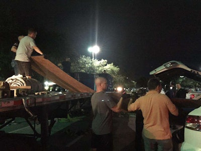 Former Western Express driver Tim McCrory said he was fired for giving away plywood to anxious Florida residents preparing for Hurricane Irma. Western Express said today that McCrory quit his job. (Photo: Tracy Dillon Drew’s Facebook page.)