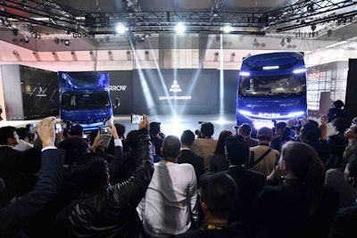 The E-FUSO lineup at Tokyo Motor Show.