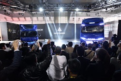 The E-FUSO lineup at Tokyo Motor Show.