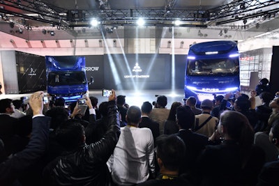 The E-FUSO lineup at Tokyo Motor Show.