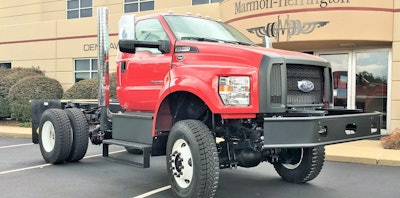 Ford F-750 converted to all-wheel-drive with a kit from Marmon-Herrington.