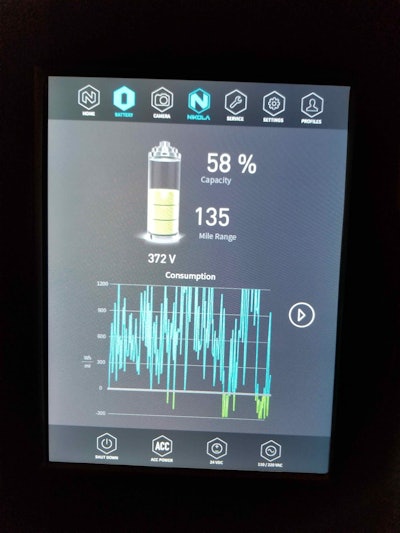 Nikola Zero Battery Usage