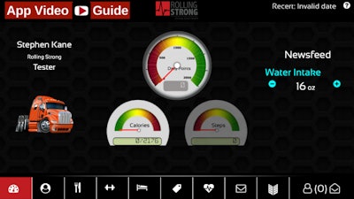 Fleets can use the Rolling Strong platform, with driver app shown here, to reward drivers for making healthy lifestyle choices.