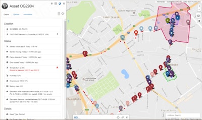 The internal sensors of BlackBerry Radar capture location, temperature, humidity, barometric pressure and more in 5-minute intervals.