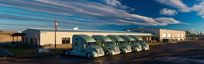 Row of Semi-Trucks