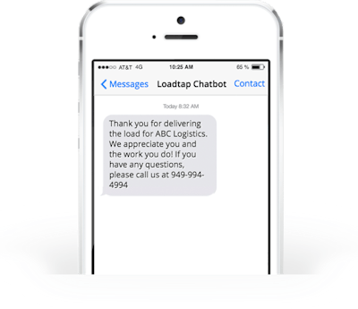Loadtap Chatbot Text Message