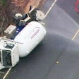 A Southern Propane bobtail overturned on Monday and could not be safely towed. (photo: wsoctv.com)