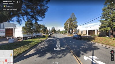 Google Earth image of Reamwood Avenue in Sunnyvale, Calif. where the latest footage of the Tesla Semi was shot.