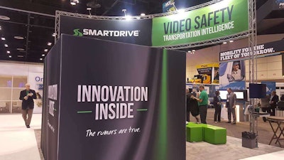 SmartDrive first revealed the SR4 platform in this booth to select customers at the October 2017 ATA conference in Orlando. Photo courtesy of SmartDrive.