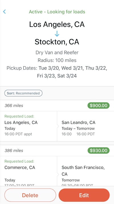 Dry Van and Refer Route