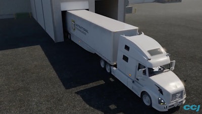 (Graphic by Instructional Technologies)John Doe began backing his trailer under a motor-driven rollup dock door, which unexpected began to roll down and hit the top rear of trailer. Was this a preventable accident?