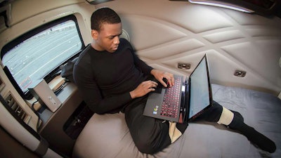 driver in sleeper of truck