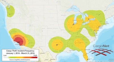 CargoNet reported a 23 percent decrease in cargo theft incidents compared to the same period a year ago.
