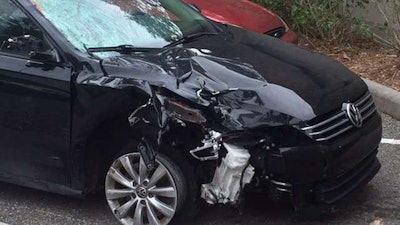 FHP photo of Huffman’s car