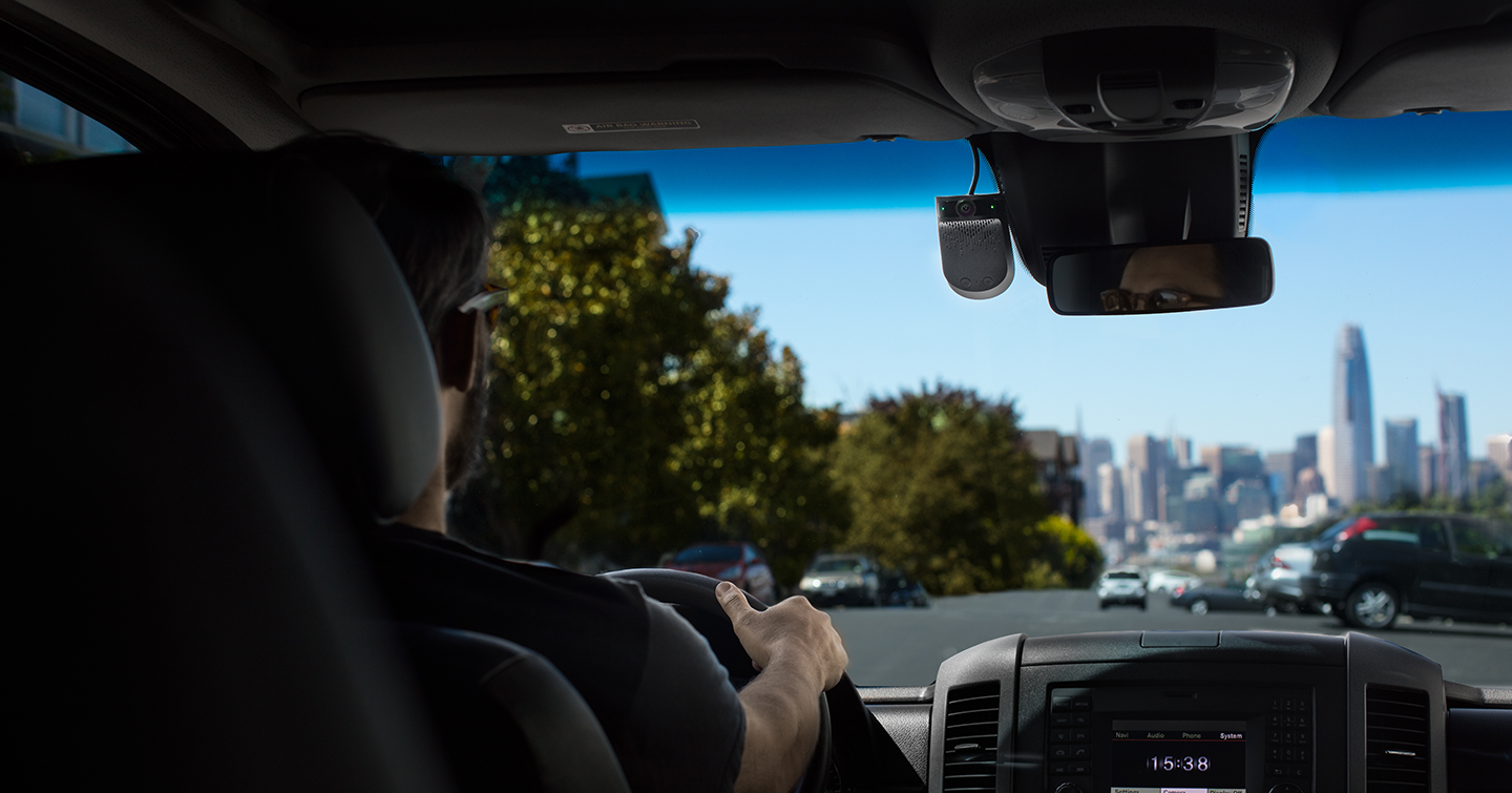 Driver looking out window