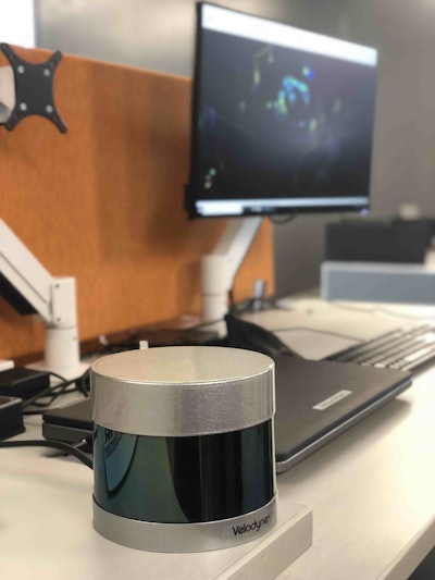 Engineers at the Paccar Innovation Center will test the feasibility of vehicle systems, such as this LiDAR sensor from Velodyne.