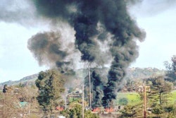 Dump truck fire
