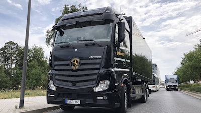 Continental’s Innovation Truck, a 2014 Mercedes Actros, is used to both test and showcase vehicle tech in the works by the German component and tire supplier.