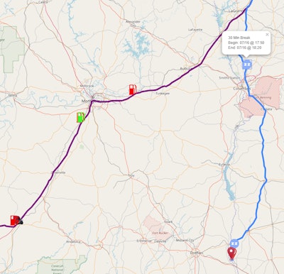 For every work assignment, PTI drivers can view a simulated trip plan on a digital map.