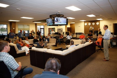 The Central Oregon Truck Company’s 28,000 square-foot office building in Redmond, Ore., features a common area allowing internal team members to meet together for meetings and other company gatherings.