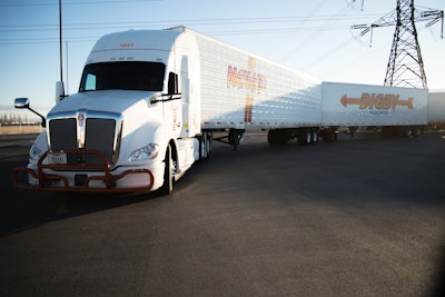 The Digby Double is a 48-foot and 42-foot trailer combination to deliver refrigerated and dry freight. Navajo Express averages 7.8 mpg on its heavy hauls.