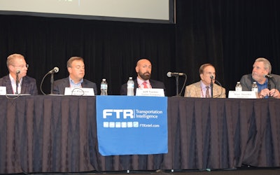 From left: Thom Albrecht, Celadon Transportation; Lee Klaskow, Bloomberg; Jeff Tucker, Trucker Company; Don Daseke, Daseke, Inc.; John Janson, Sanmar Corporation.