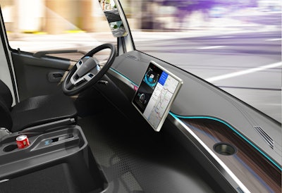 Cab view of semi truck