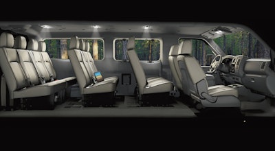 For the 2019 model year, all NV Passenger grades come equipped with standard 7.0-inch display audio AM/FM with AUX, USB, Streaming Audio via Bluetooth, Bluetooth with voice recognition and USB connection port for iPod interface and other compatible devices.