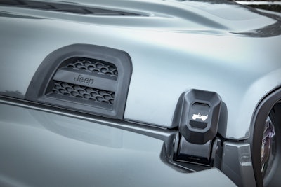 The Mopar cold air intake for the 2020 Jeep® Gladiator draws in fresh air from a hood cut-out to increase engine performance.