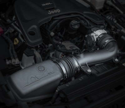Mopar cold air intake system for the all-new 2020 Jeep® Gladiator.