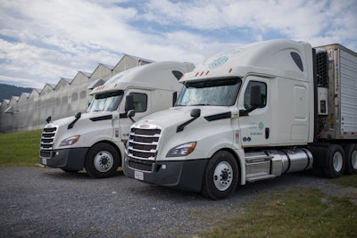 Shenandoah Growers semi trucks parked