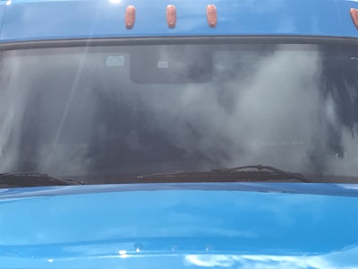Detroit Assurance 5.0 marries a bumper-mounted radar (bottom) with a new high-definition (HD) camera affixed atop the windshield (top) to provide improved object recognition.