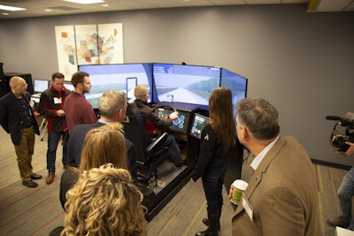 U.S. Xpress launched this week a new driver training program and opened a new training facility. The new program features commercial vehicle lab in which drivers can inspect and identify various problems on trucks, as well as a driving simulator, pictured here.