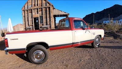 Fitting to have the ’85 Prospector diesel prototype among historic gold and silver mines in Nelson, Nev. during Ram’s recent ride-n-drive event.