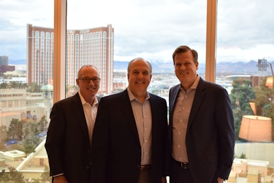 Omnitracs CEO Ray Greer, center, discussed the Blue Dot acquisition during the TCA conference in Las Vegas, March 12.