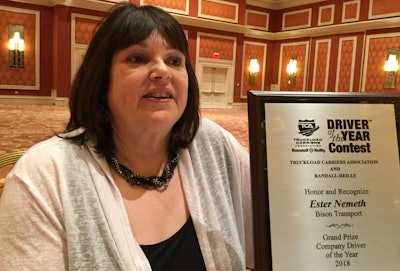 Ester Nemeth was named the 2018 Company Driver of the Year by TCA and Truckers News. (Photo by David Hollis)