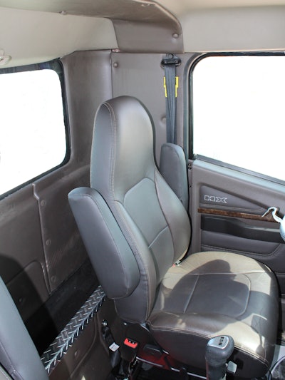 Cab view of custom semi truck