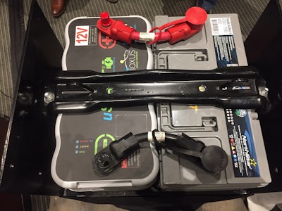 An Ioxus engineer installed this uSTART battery (left) at TMC in less than four minutes.