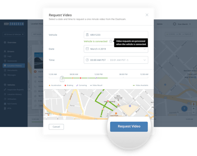 With the video recall feature, fleet and safety managers can pull video footage from the previous 35 hours of driving time.