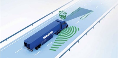 Wabco’s Active Lateral Safety technology applies corrective torque to the steering wheel when the system senses the power unit is making an unplanned lane change or when the driver attempts a lane change when OnSideAssist sensors detect a vehicle in the truck’s blind spot.