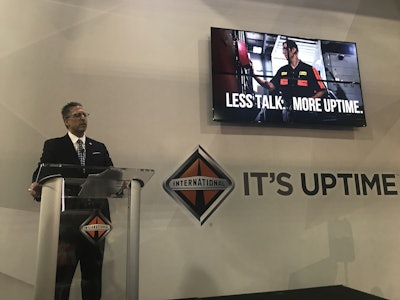 Navistar Truck President Michael Cancelliere says a part ordered by 11 p.m. Eastern Time would be ensured for next-day delivery.