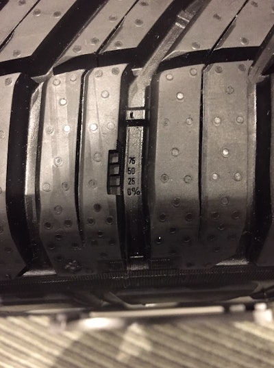 A new tread wear indicator appears around the tire