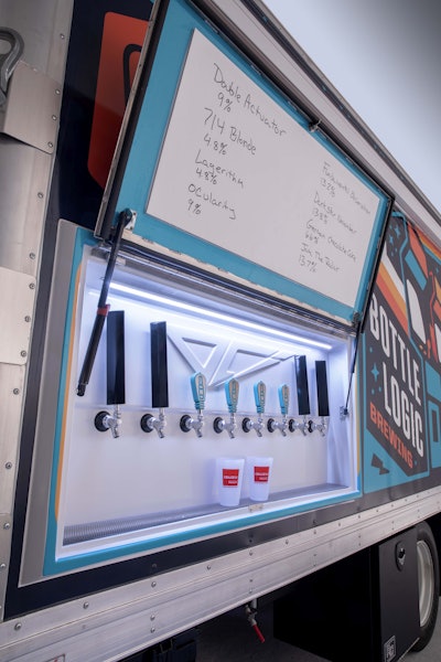 Isuzu NRR craft beer truck - view of beer taps