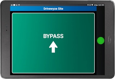 Drivewyze Site screen simulation