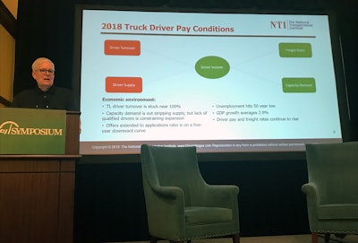 gordon klemp, president of NTI with 2018 truck driver pay conditions info
