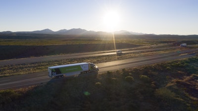 TuSimple autonomous truck on a road
