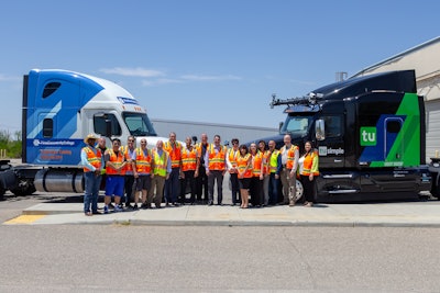 Pima Community College (PCC) and TuSimple representatives with TuSimple’s self-driving truck (right) at TuSimple’s testing and development center, Tucson, AZ. On Thursday, June 13th, TuSimple and PCC announced their joint ‘Autonomous Vehicle Driver and Operations Specialist’ certificate program.