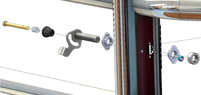 Magnum Trailer's design of new latch system for tube bumpers