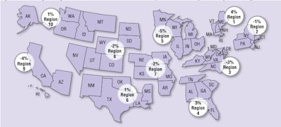 Traffic fatalities were down in most regions across the country, according to preliminary numbers from the National Highway Traffic Safety Administration. (Image courtesy of NHTSA)