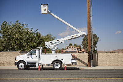 White bucket truck